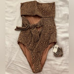 Aerie cheetah one piece medium tall NWT